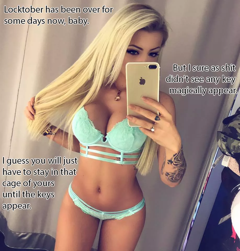 No keys 🔑 no unlocking ~ poor little weakling 🔒 posted by Giannamy