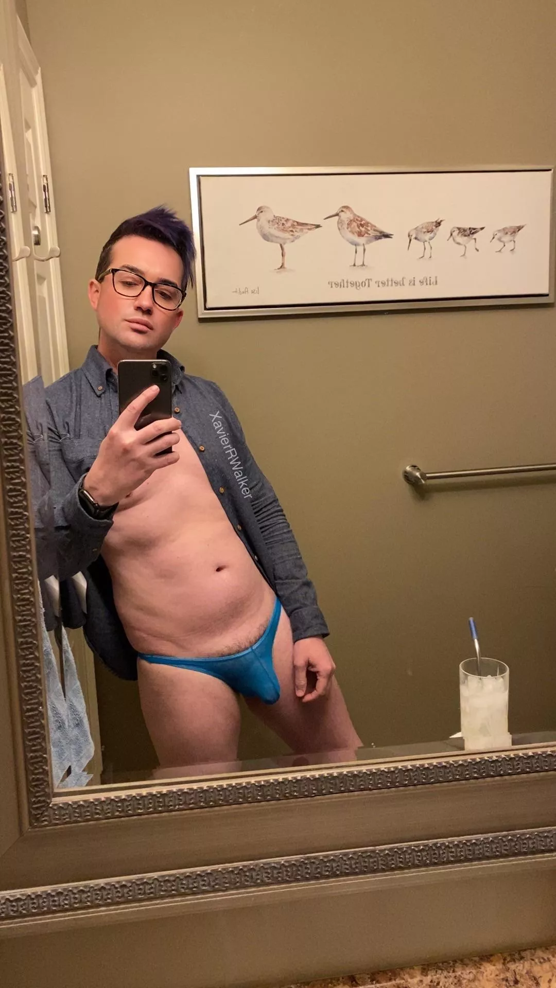 (NSFW) how do I look in my blue thong? posted by XavierRWalker