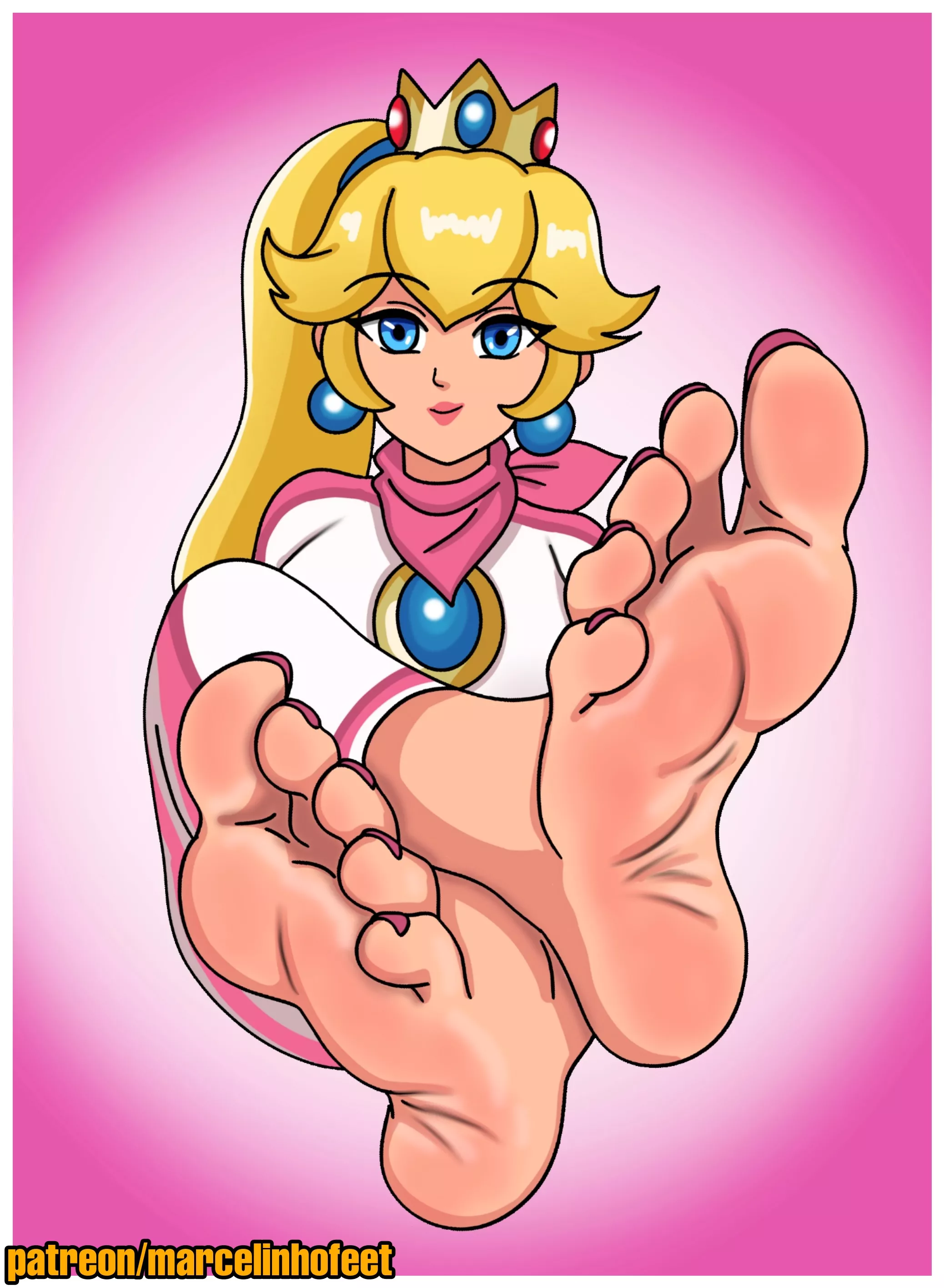 Princess Peach (Super Mario Bros) [Artist: Marcelinhofeet] posted by ComaOfSouls