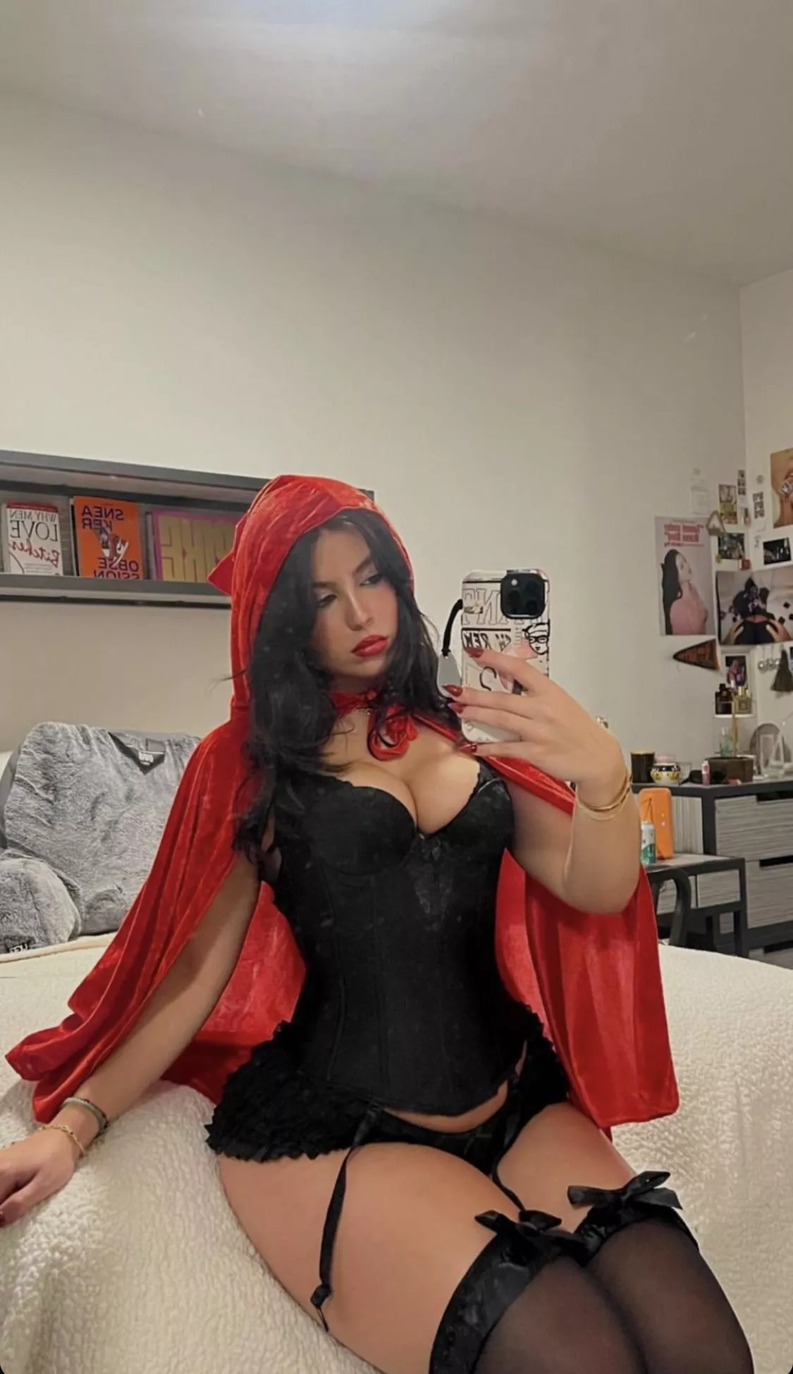 Sitting pretty in red cloak posted by PassQuiet8930