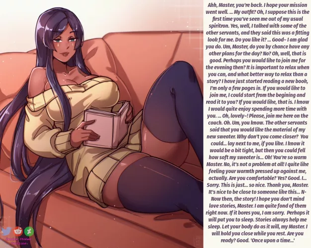 Spending time with Scheherazade. [Wholesome] [Implied cuddling] [FGO] [Spending time together] Artist: ayanobro (Reupload Post Imgur Purge) by Desira_Stoned