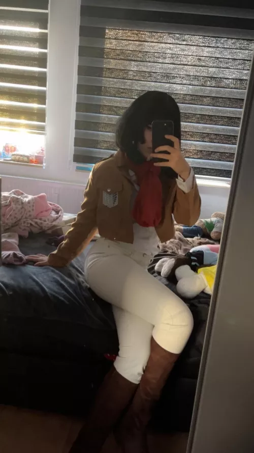 I cosplayed Mikasa by Ordinary-Thought5685
