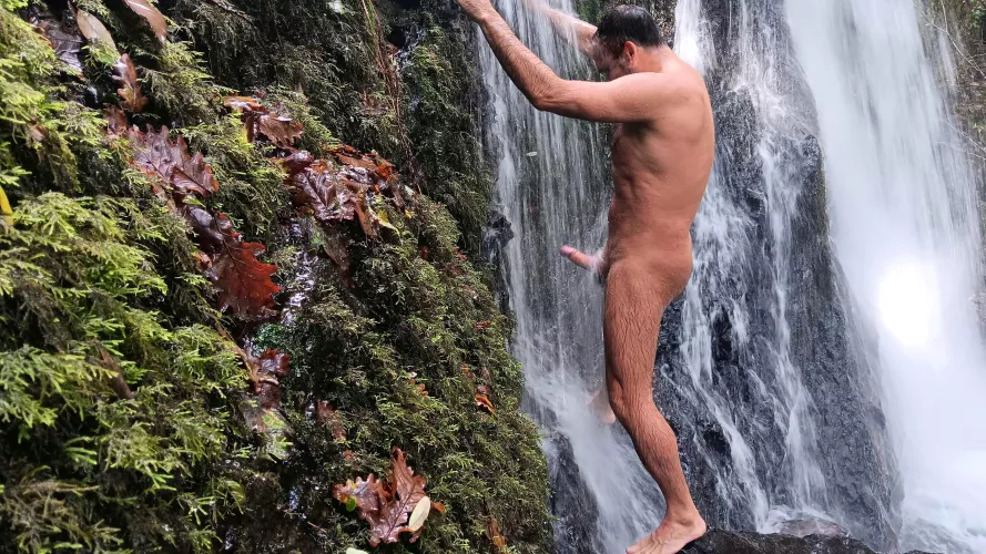 Natural shower is the best shower. Nature is so exciting... water running over bare skin by nudebodytime