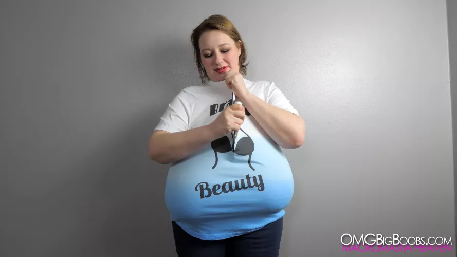 T-shirt can't hide S cups... by omgbigboobs