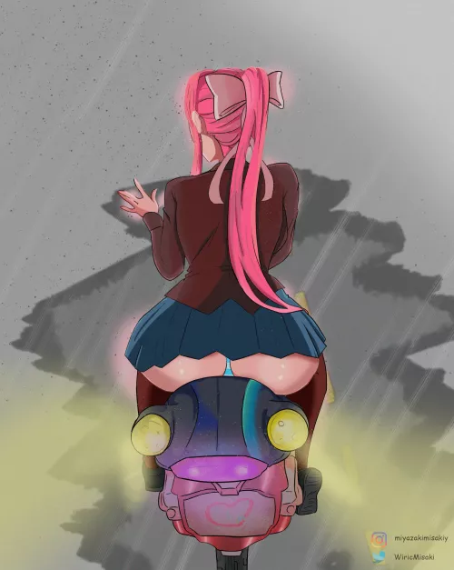 Hey, a art of Monika in byke! by WiricHiroga