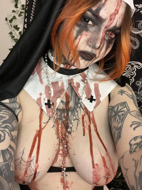 One more piercing to go. by Historical_Web_8053