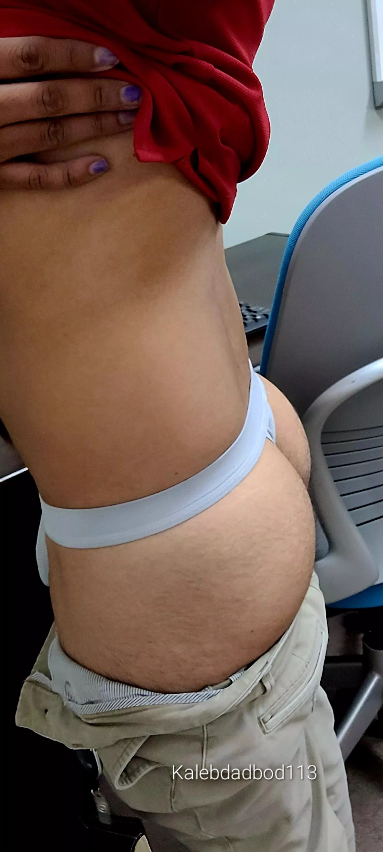 Thong under work khakis posted by kalebdadbod