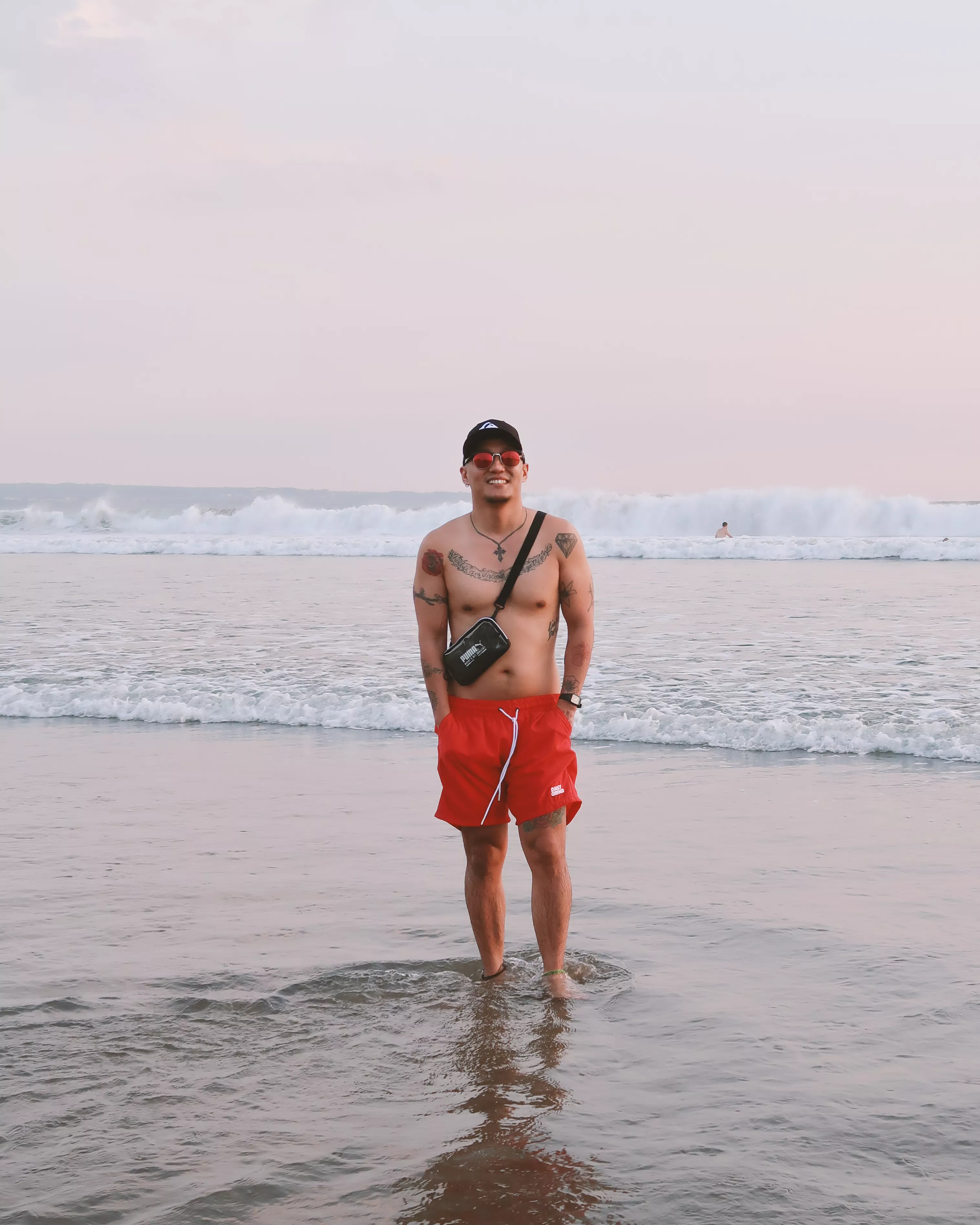 Unintentionally dressed like a lifeguard. (I can't swim) 😂 posted by buzzcut_ben