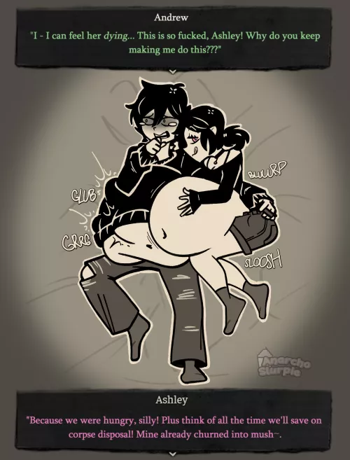 {image} Andy and Leyley: Vore Criminals (OC by anarcho slurpie) [F/?, M/F, Soft, Unwilling, Same-Size] by anarch0slurpie