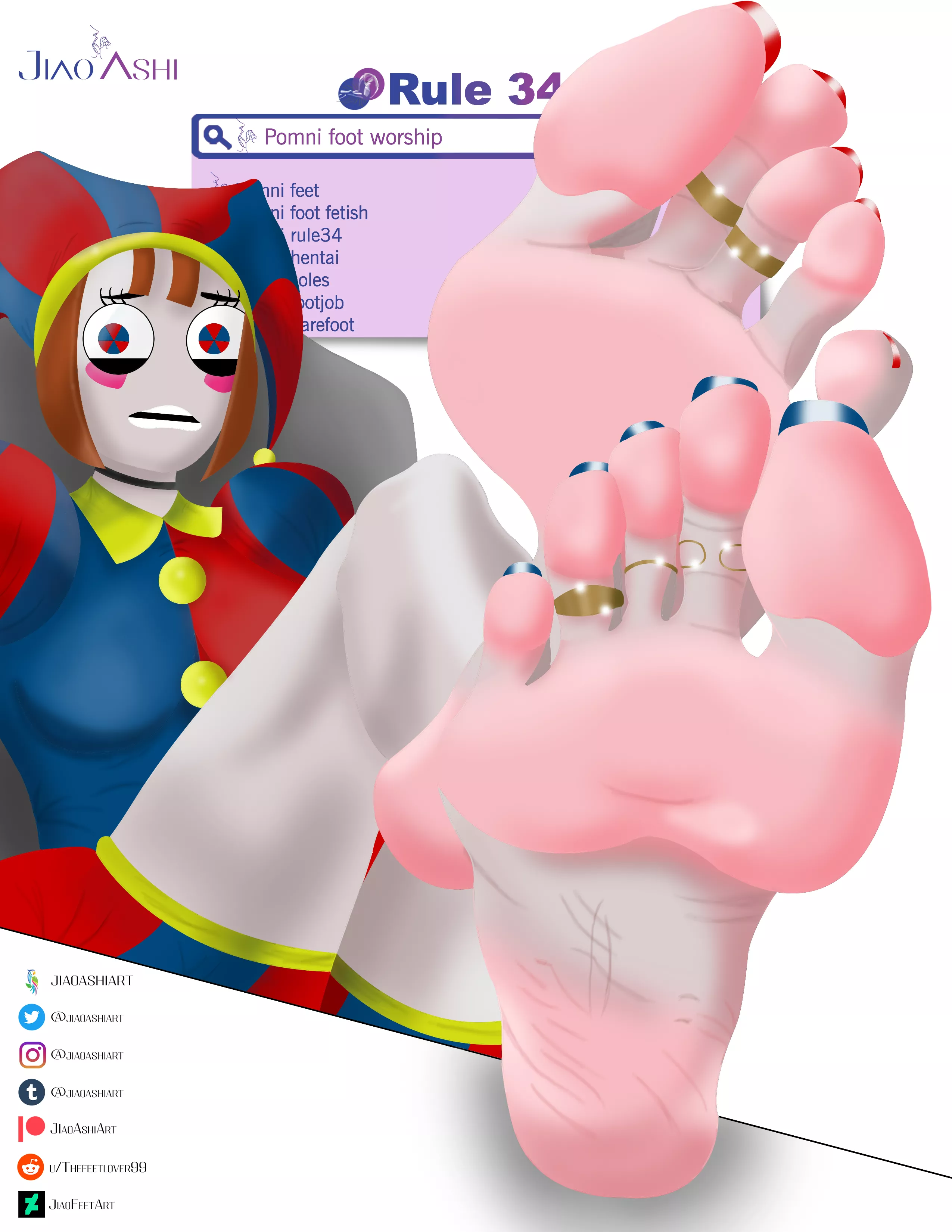 Pomni [The Amazing Digital Circus] (JiaoAshiArt). posted by Thefeetlover99