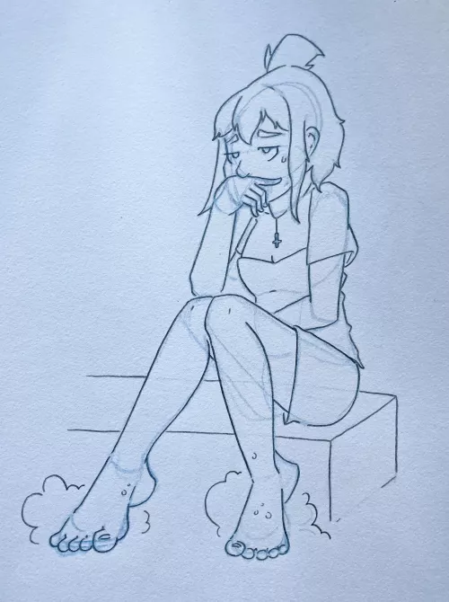 Sweaty feet! (Pinkkimochi) [OC] by pinkkimochi