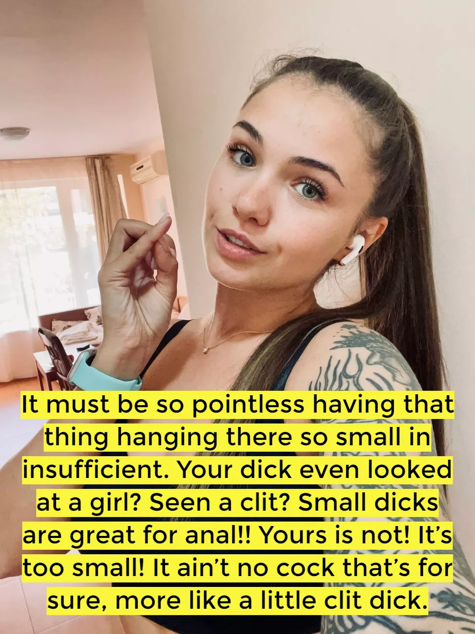 I’ve seen bigger pussy lips than your maggot dick! posted by annasmilee-milf