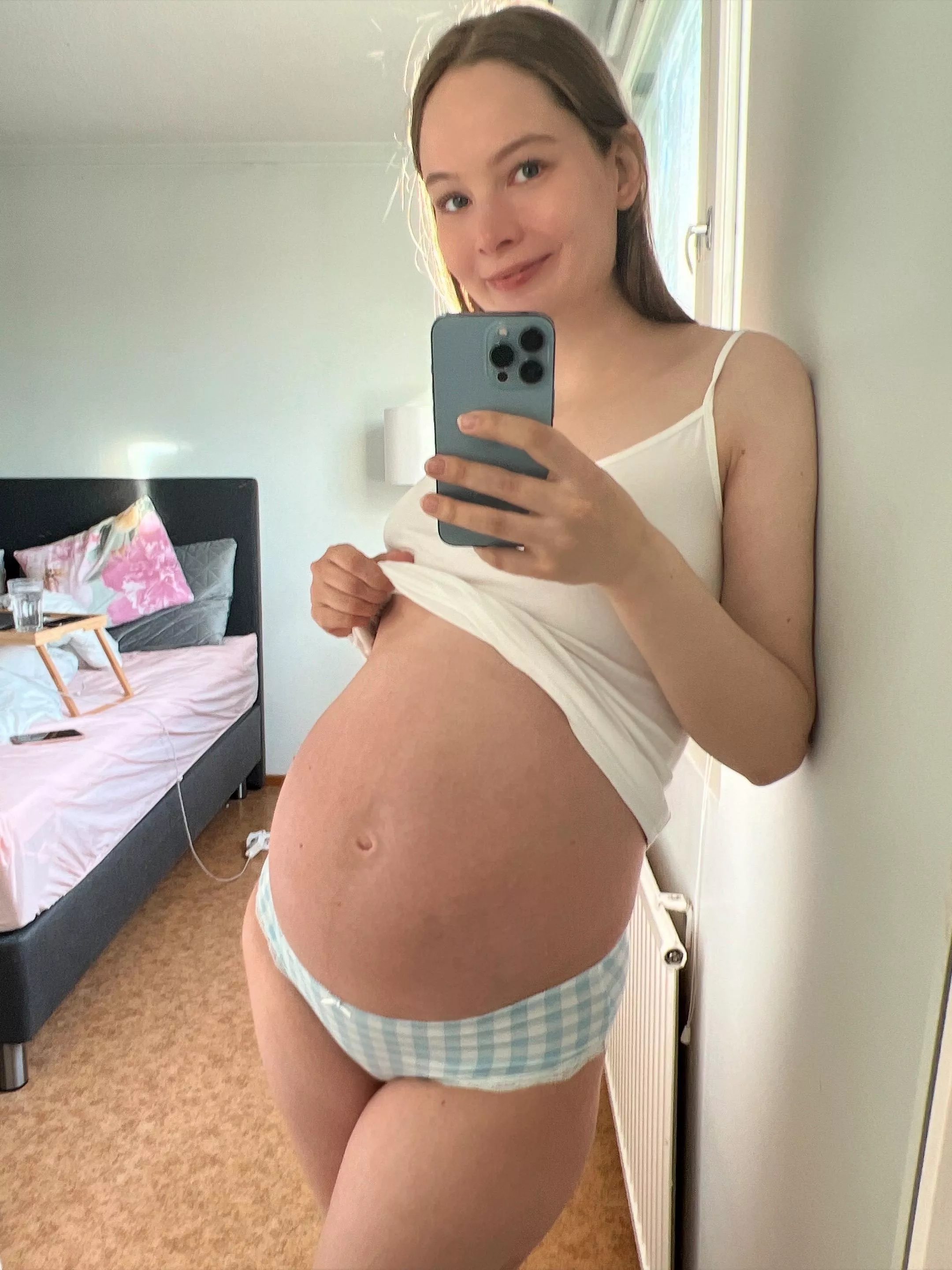 My belly is getting so round and pretty! posted by FutureMilfSophia