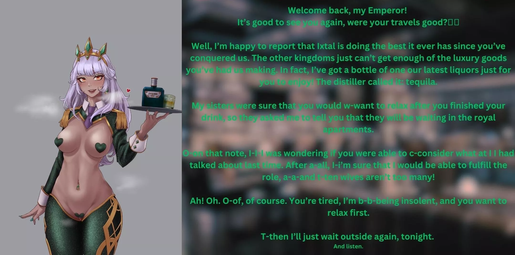 Qiyana welcomes you back home. [League of Legends] [Reverse bunnysuit] [Harem] [voyeurism] [cuckqueen] [OC] Artist: Celdalin posted by 2Beauty