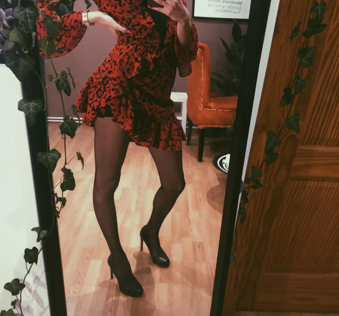 Red dress with heels, lovely combination posted by MsKKarla