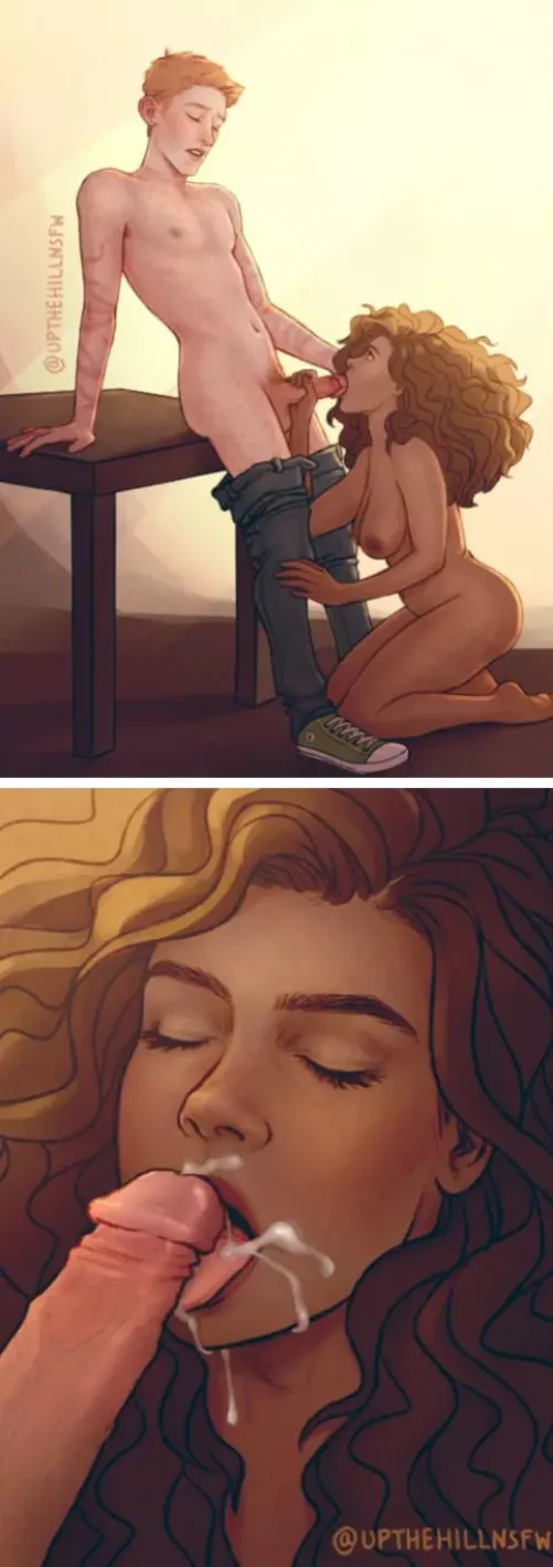 Ron cum over Hermione mouth by Amazing-Engineer4825