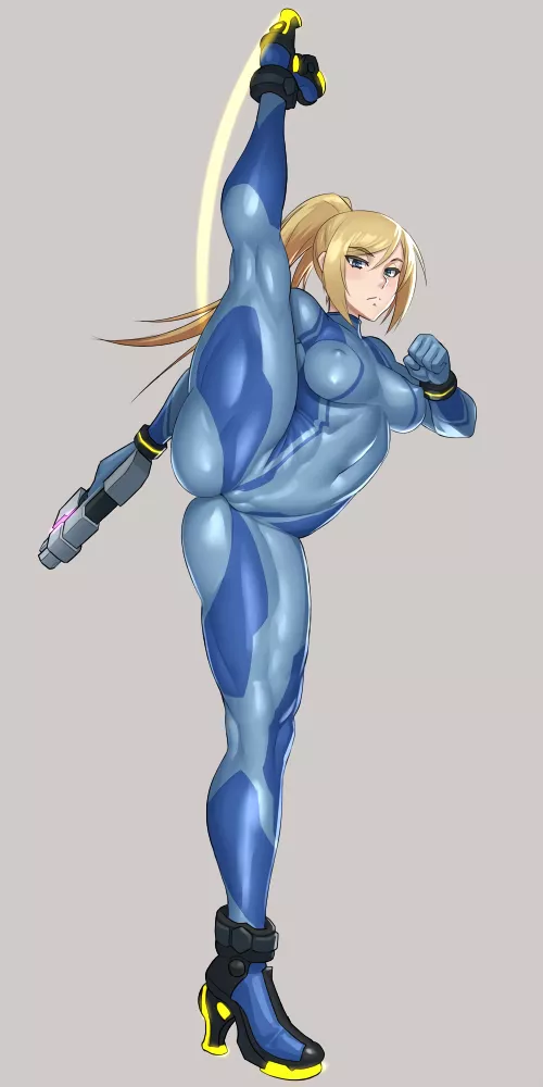 Samus doing a high leg kick by HornyForTits1
