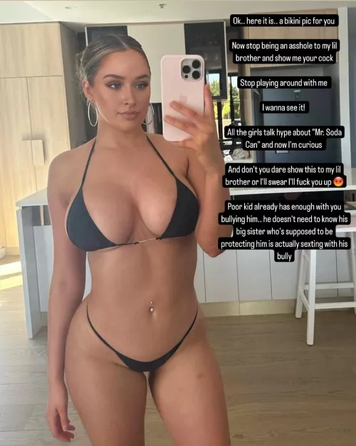 Sexting with her little brother's bully by guycaptions