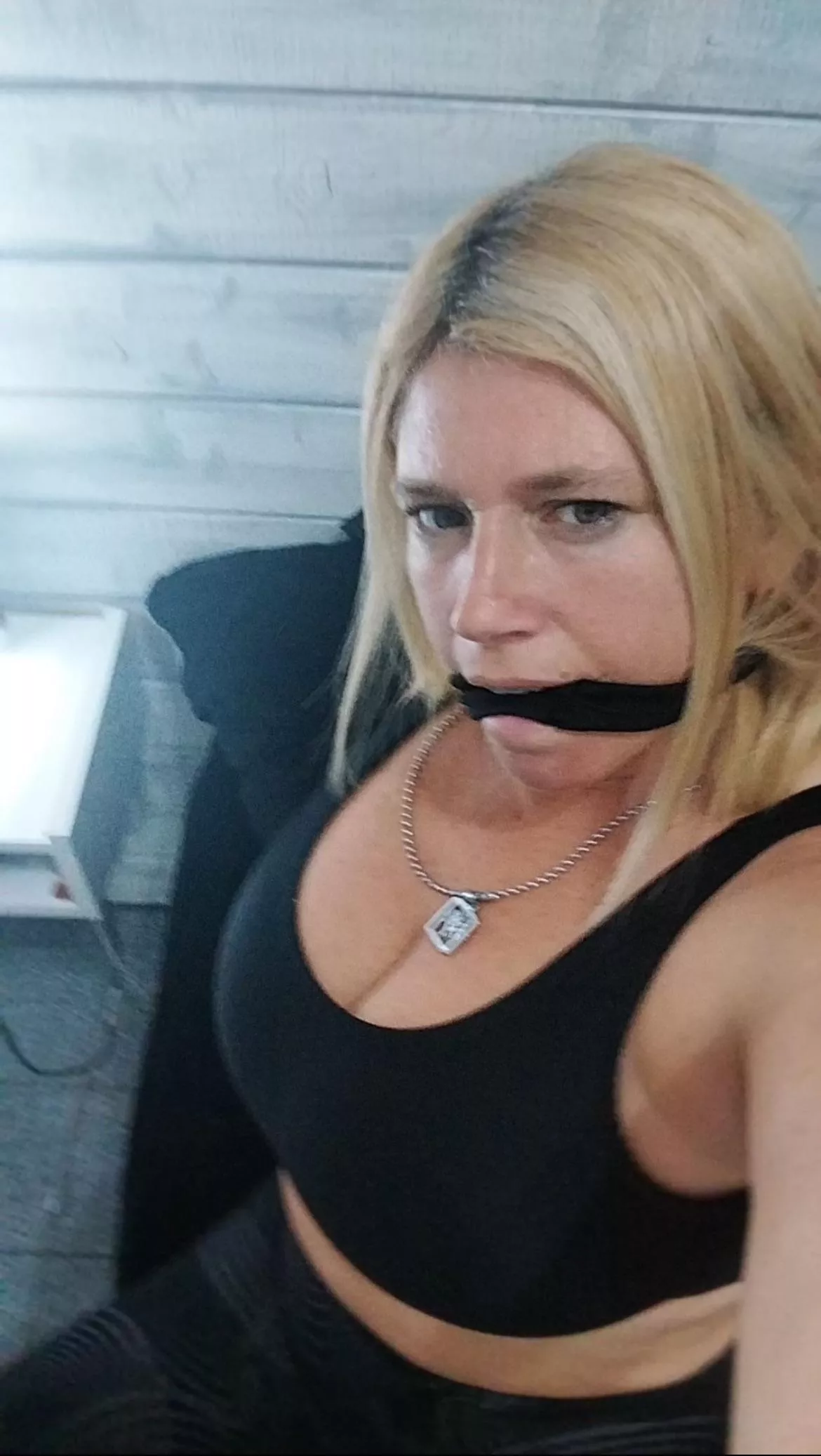 Busty MILF gagged selfie posted by Puzzleheaded-Ad-2948