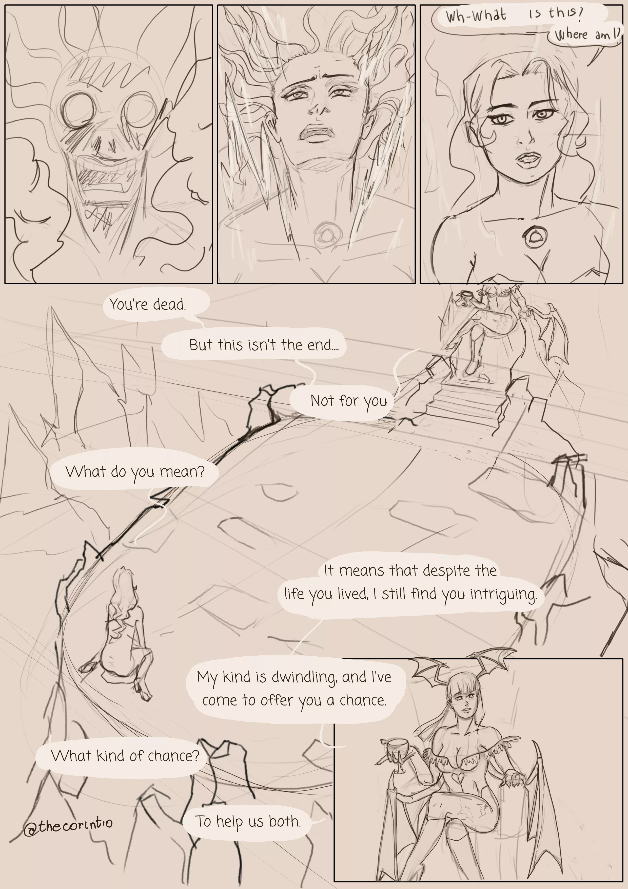 I starred to draw the first page of my comic between Morrigan, Lust and consentacles! (Fullmetal Alchemist x Darkstalkers) I figured the plot but I'm open to hear your ideas for poses and things you'd like to see these two doing! I'll be posting the p posted by Kalyskah