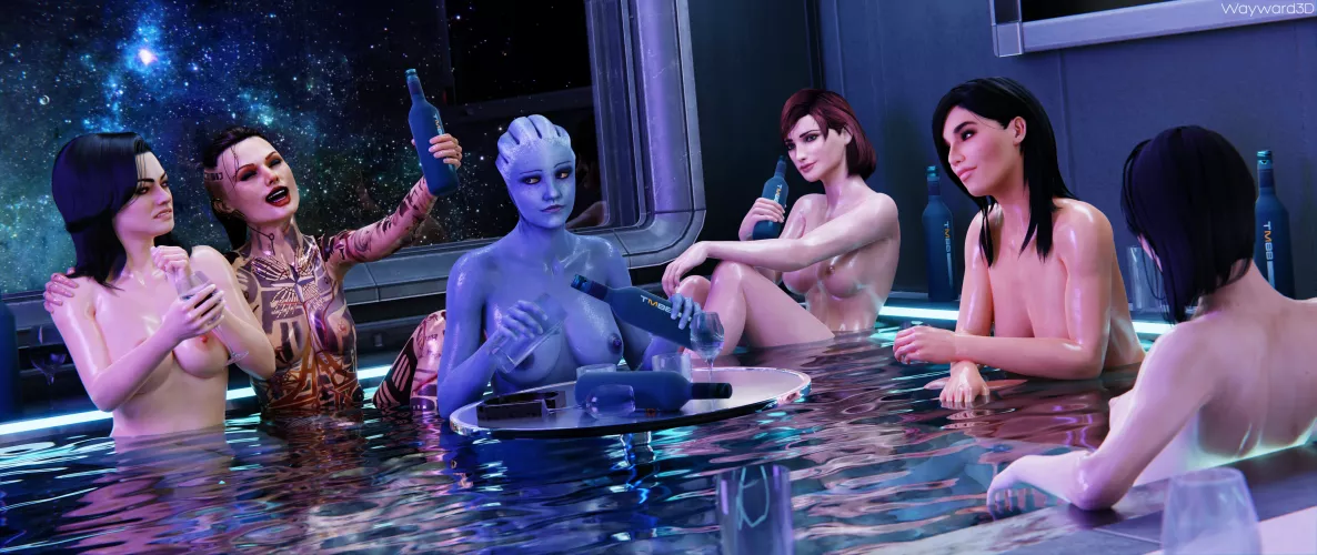 Pool party (waywardblue) by Zombieking456