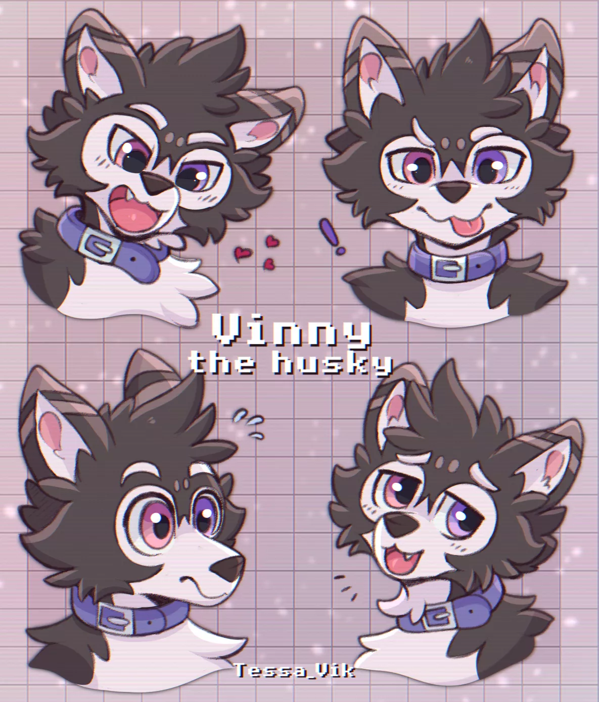Some expressions that I drew of my husky ^^ posted by TessaVik