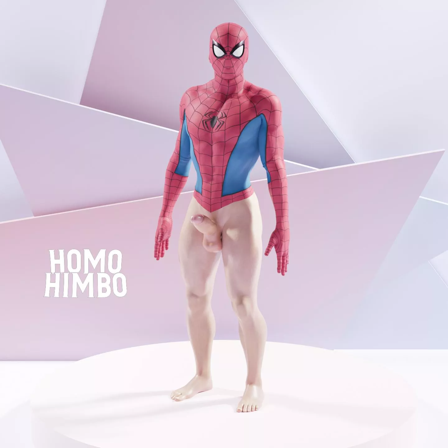 Spidey showing off his huge, hard cock 🥵😈 (Twitter @homohimbo for more!) posted by homohimbo_
