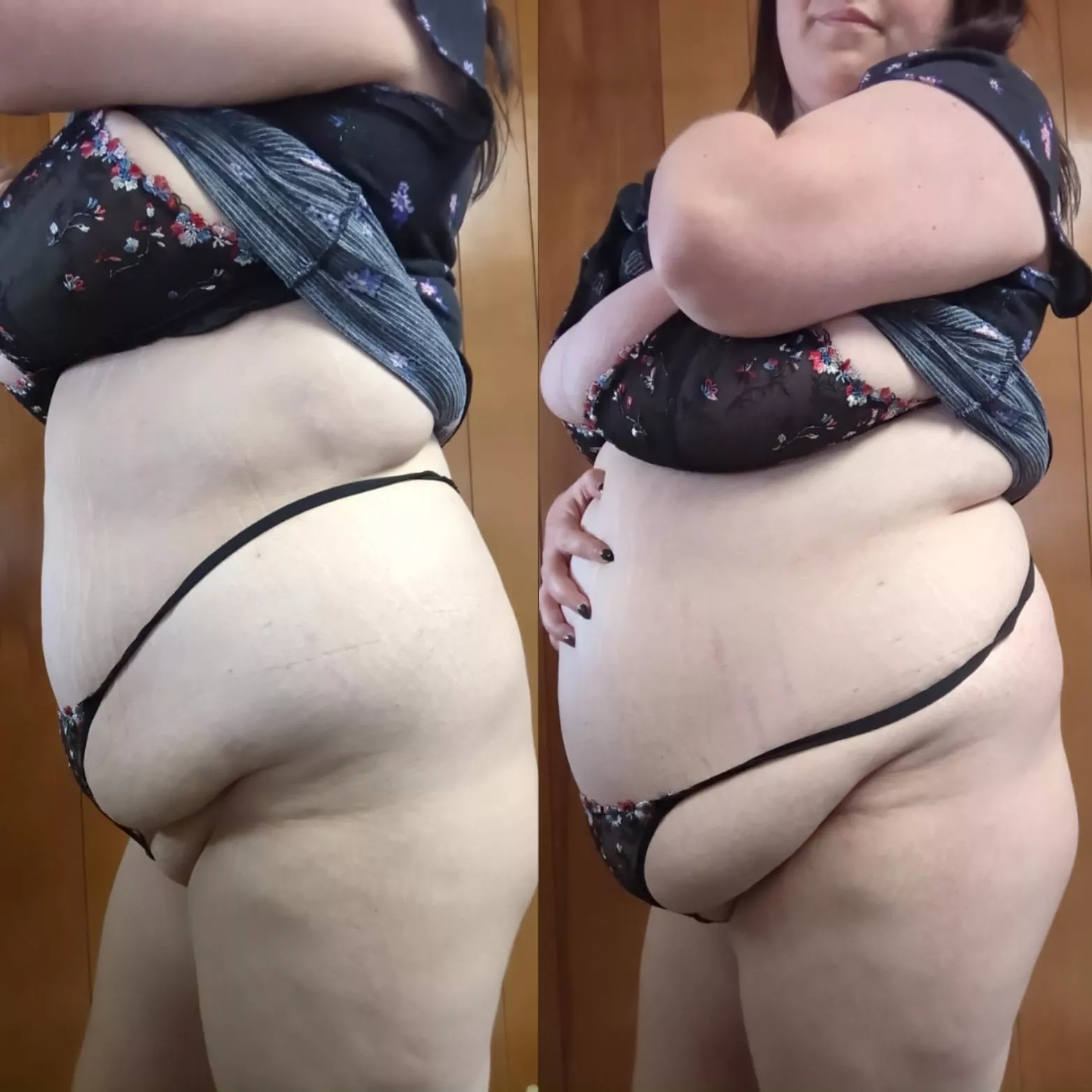 This before and after eating my lunch is wild to me 😳 posted by FeedMeDaddyxoxo