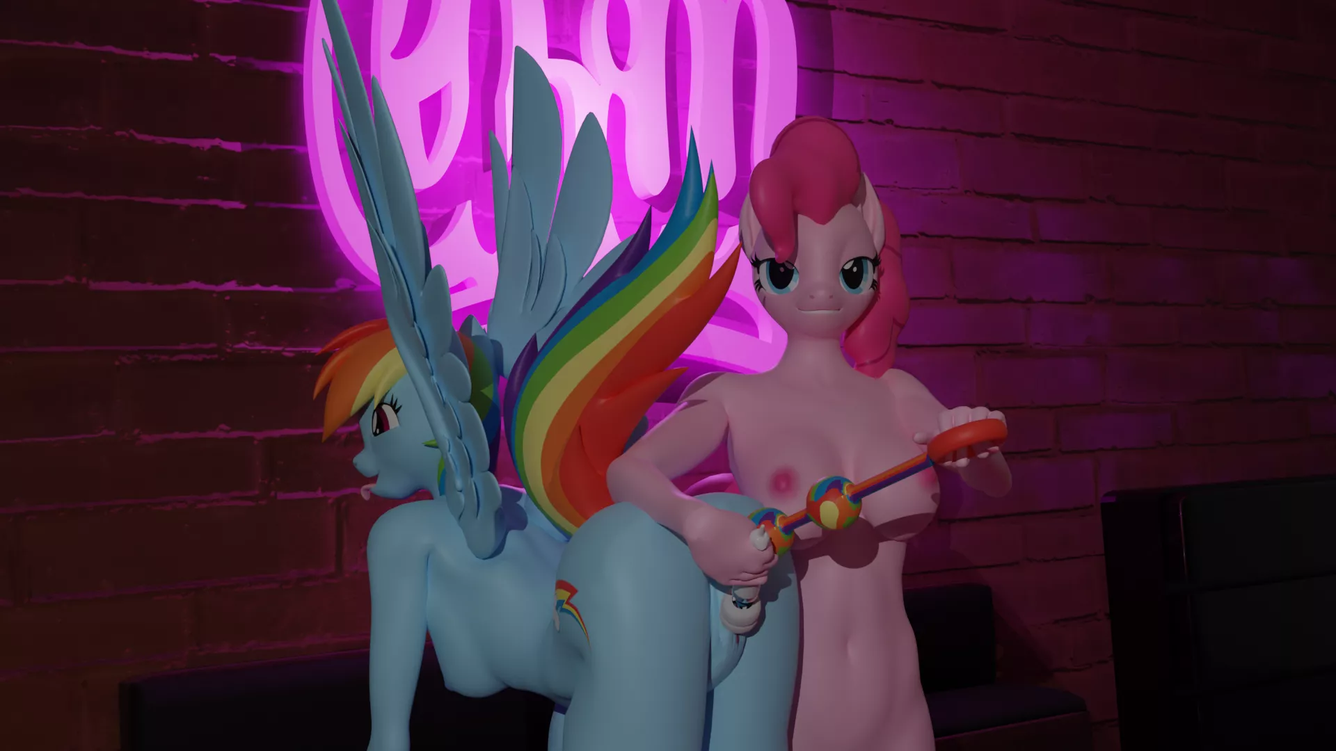 Pinkie pie x Rainbow dash (my art) posted by Foxypie34