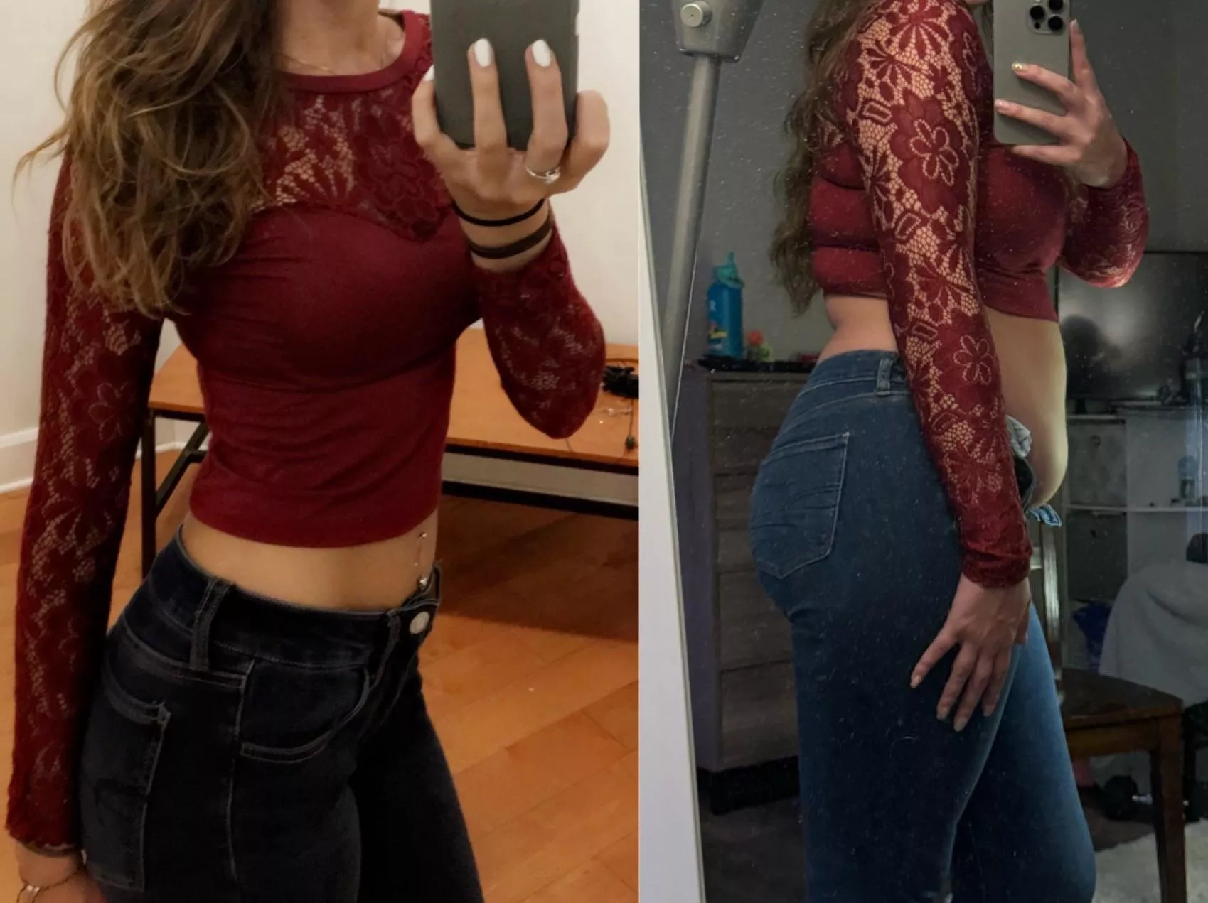 Same shirt plus 35lbs 🤭 posted by bellagirlsbelly