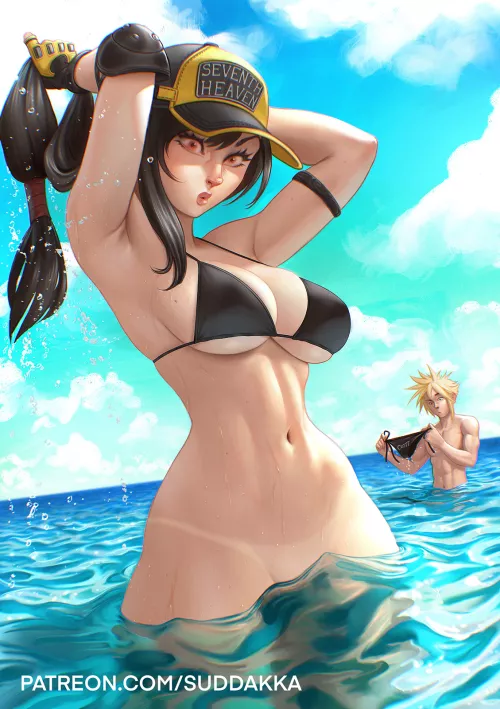 Lifeguard Tifa lost something... (Suddakka) [Final Fantasy 7 Ever Crisis] by Suddakka