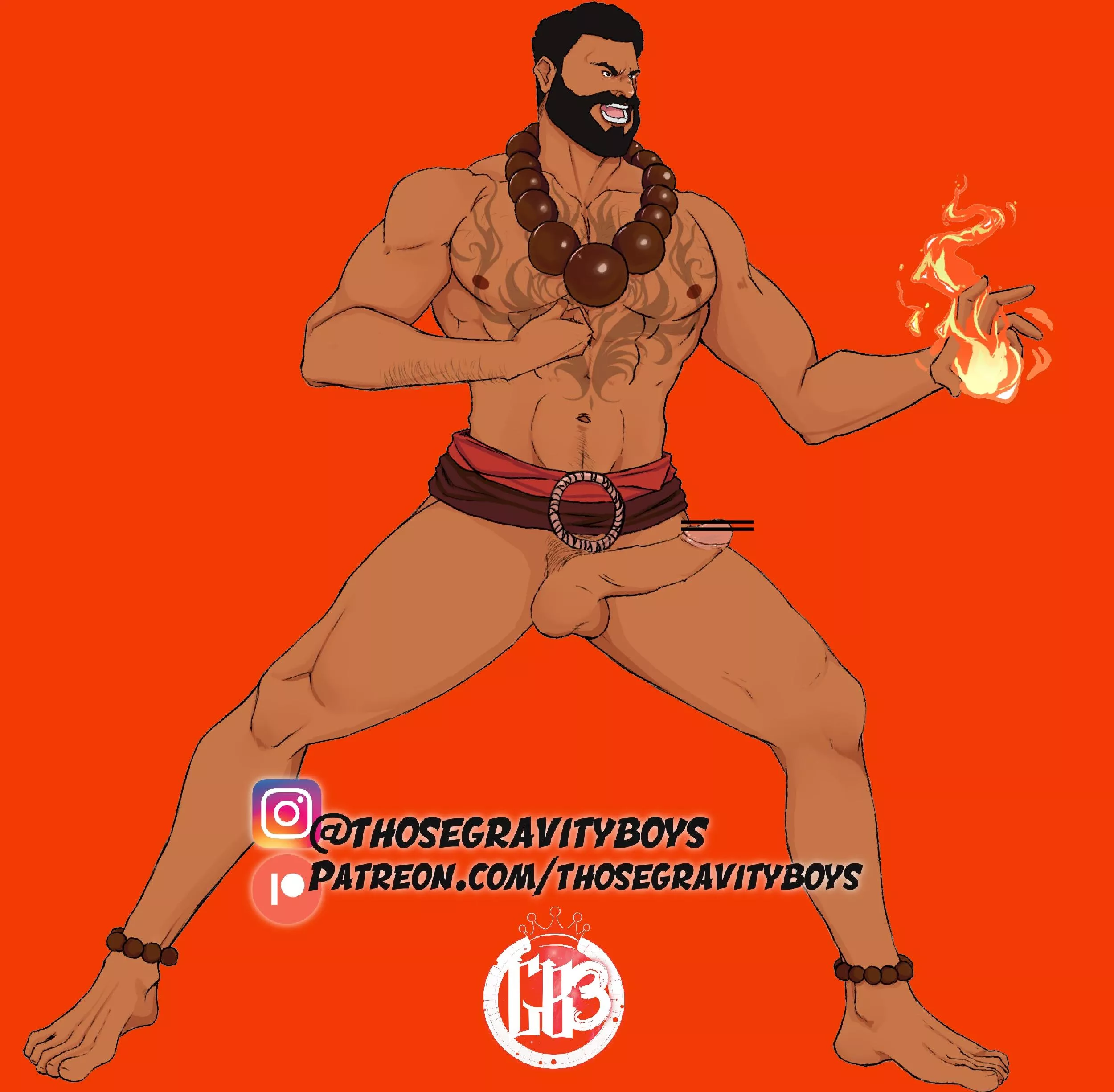 My OC Tolovae, demigod of fire…hot enough? 😏🔥 posted by thosegravityboys
