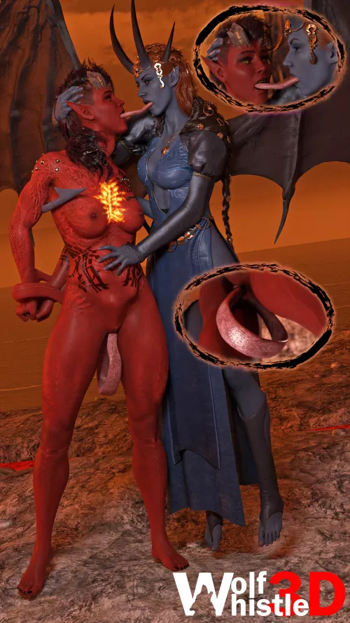 [Baldur's Gate 3] Karlach x Mizora: Just One Kiss (WolfWhistle3D) by teracoulomb_2