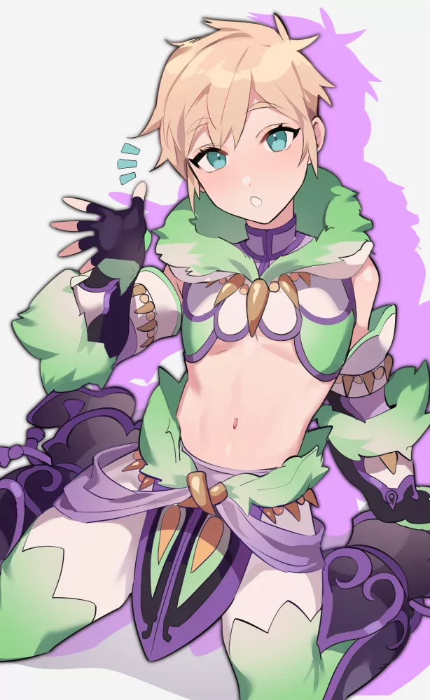 Cute Monster Hunter armor on femboy (ming) posted by LeaderAgreeable7430