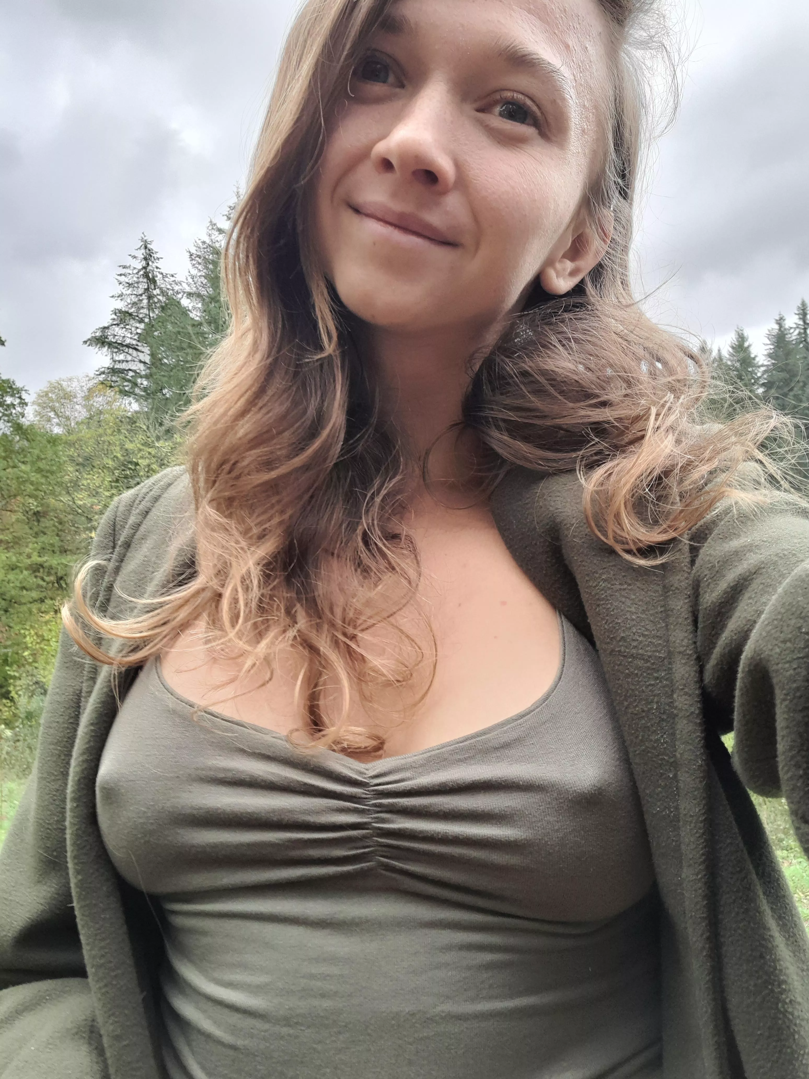 No bra... you can say that temperatures go low 😄 posted by beeboogirl