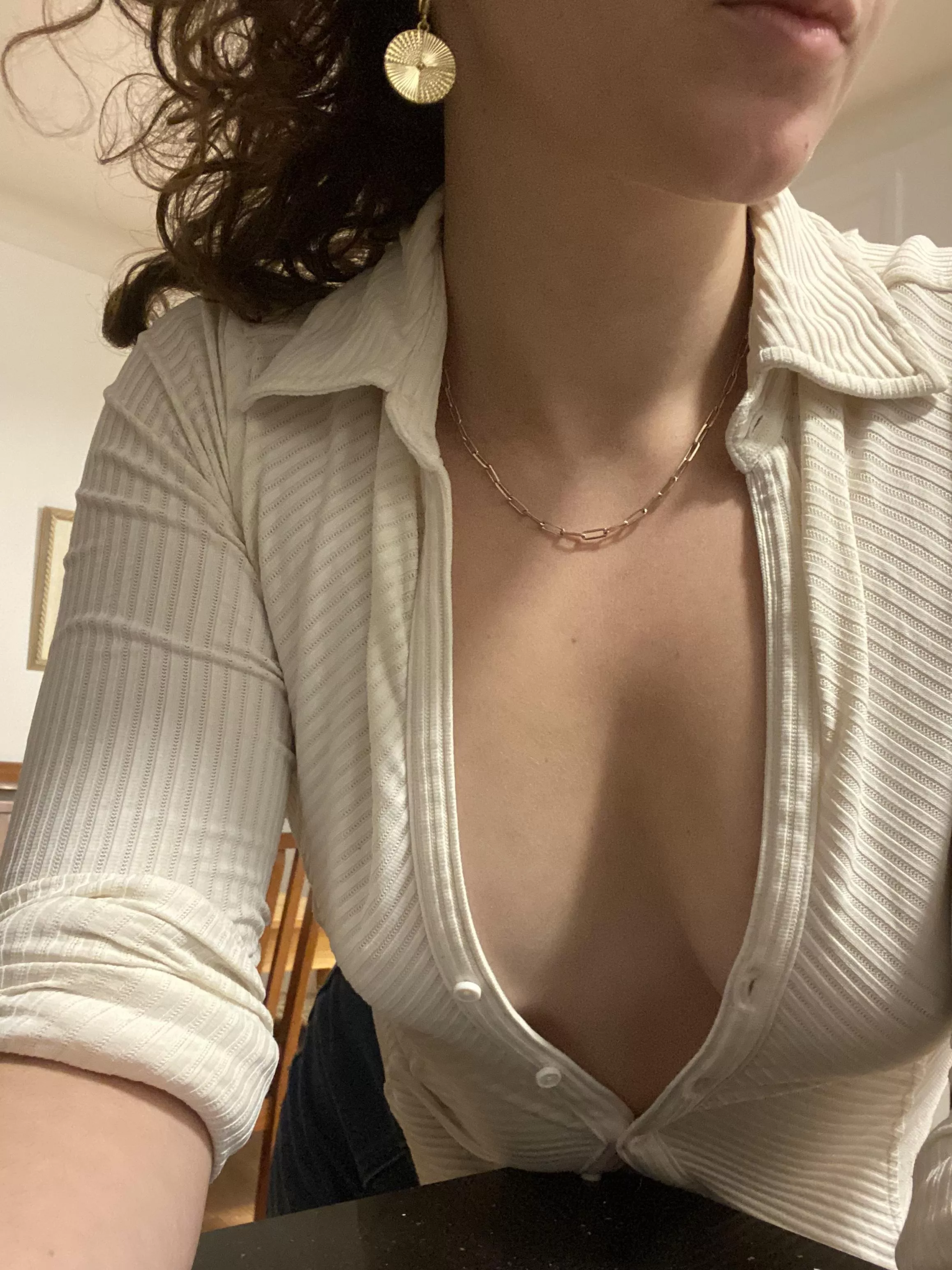 Would you tell me my button popped open?? 😈😇 posted by OFbbAria