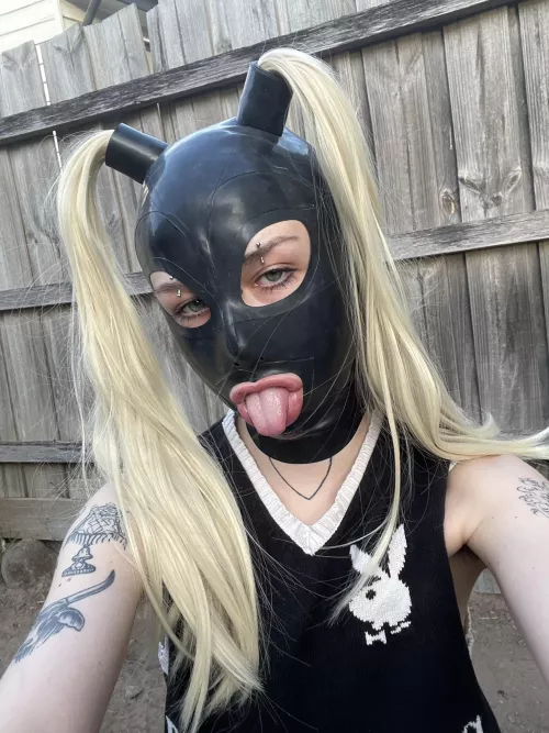 casually trying on my first latex hood, how does it look by UnderstandingNew976