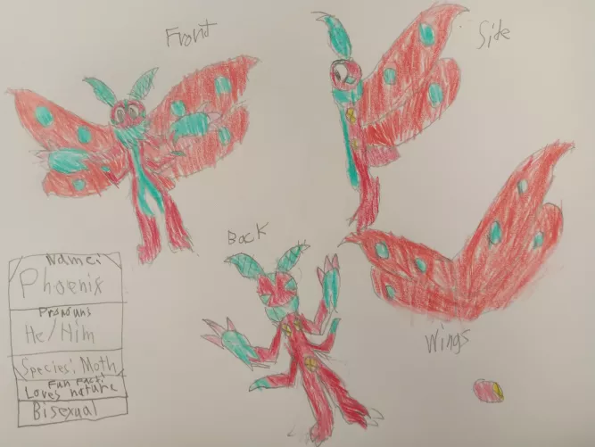 Heres my fursona, his name is Phoenix and he is a moth by Jakedadrake