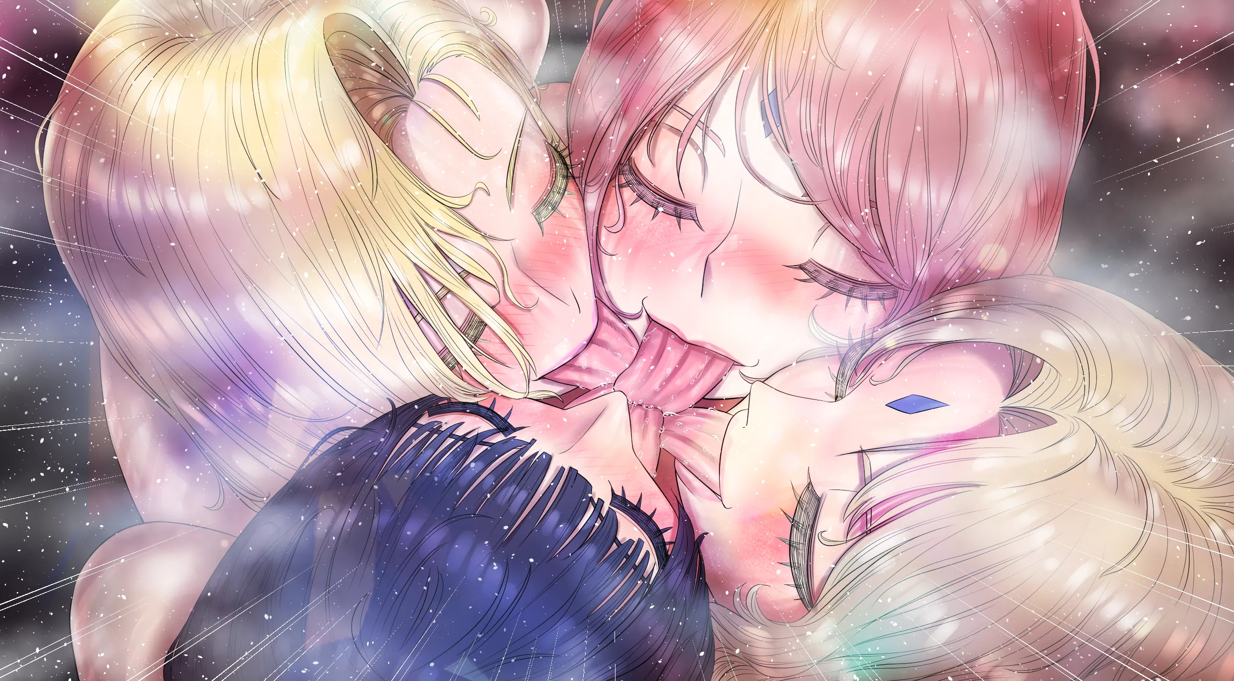 Ino, Hinata, Tsunade & Sakura tongue kissing posted by Aika-KissaQQ