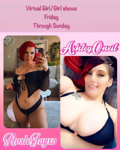 LIMITED 5 min Live VIRTUAL 2 GIRL SHOWS $60 WITH RosieJayxo 🥵 freaky friday 🤪😉 LIVE NOW 😈 ‼️ [CAM] and [SEXT] me, we wanna have some fun with you🤤 [DOM] [FET] [RATE] [PIC] [VID] [GFE] PRICES DOUBLE FOR 2 GIRLS 😈 by Ashley_Oneil321
