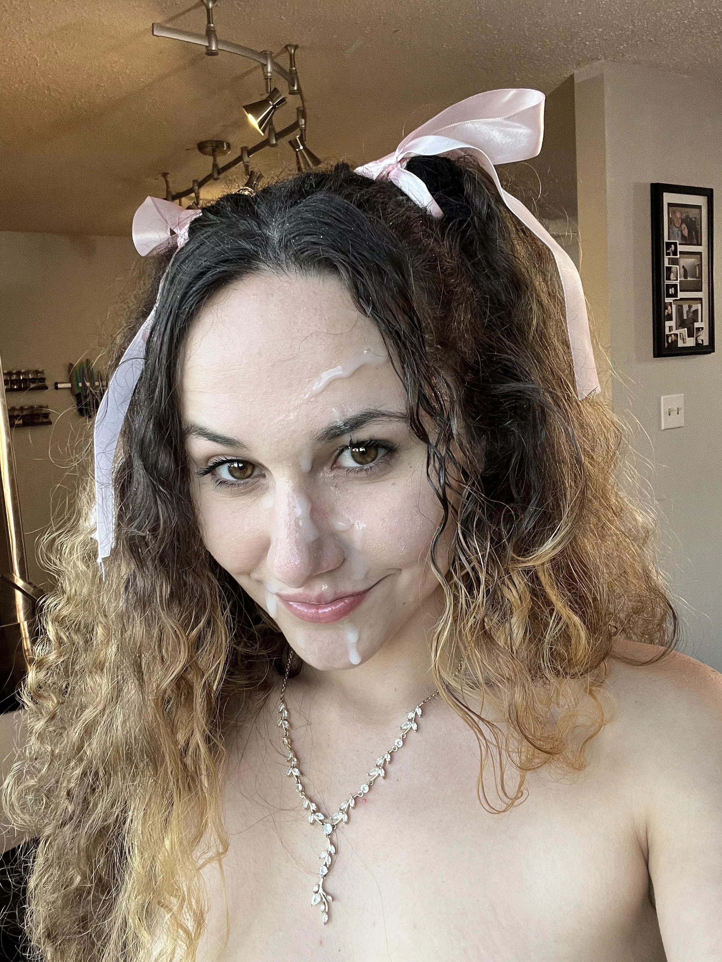 Nothing like getting you're makeup done just to have him add another layer! Bonus cumwalk in the comments posted by xoxpink