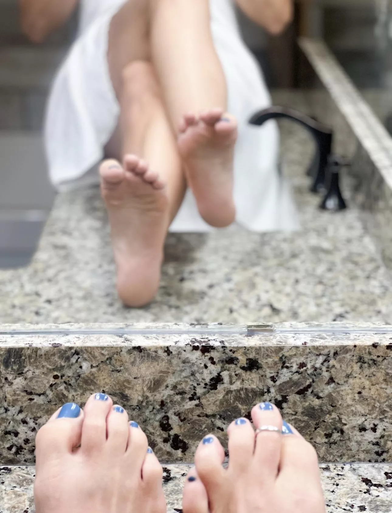 POV of my feet in the mirror posted by lizfxxt
