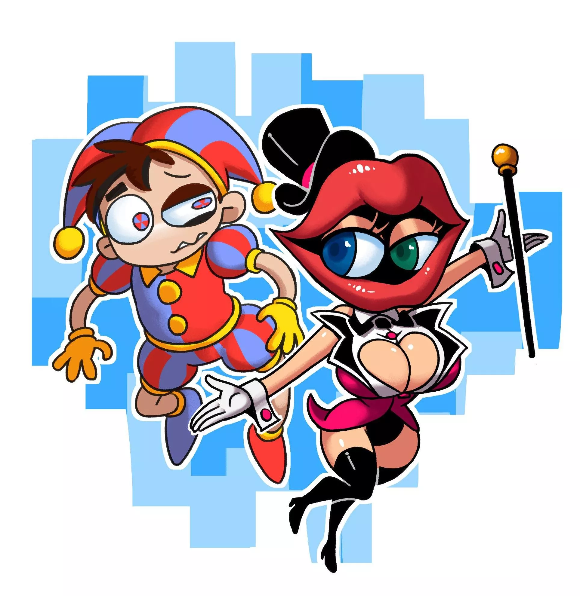 Rule 63 Pomni and Caine posted by LimboFall