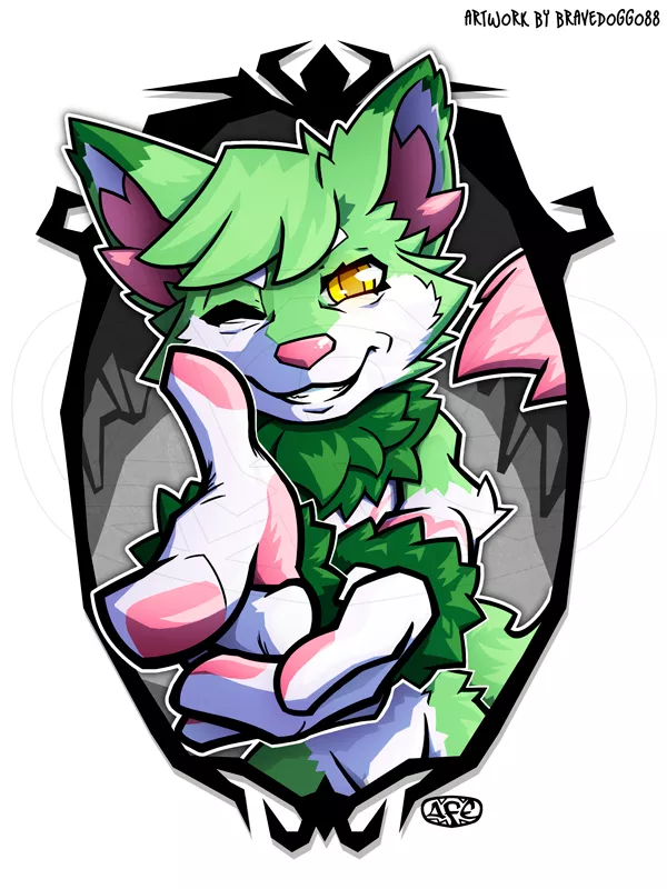 another order done, art by me. Mity mint fox! posted by CommercialArtist1038