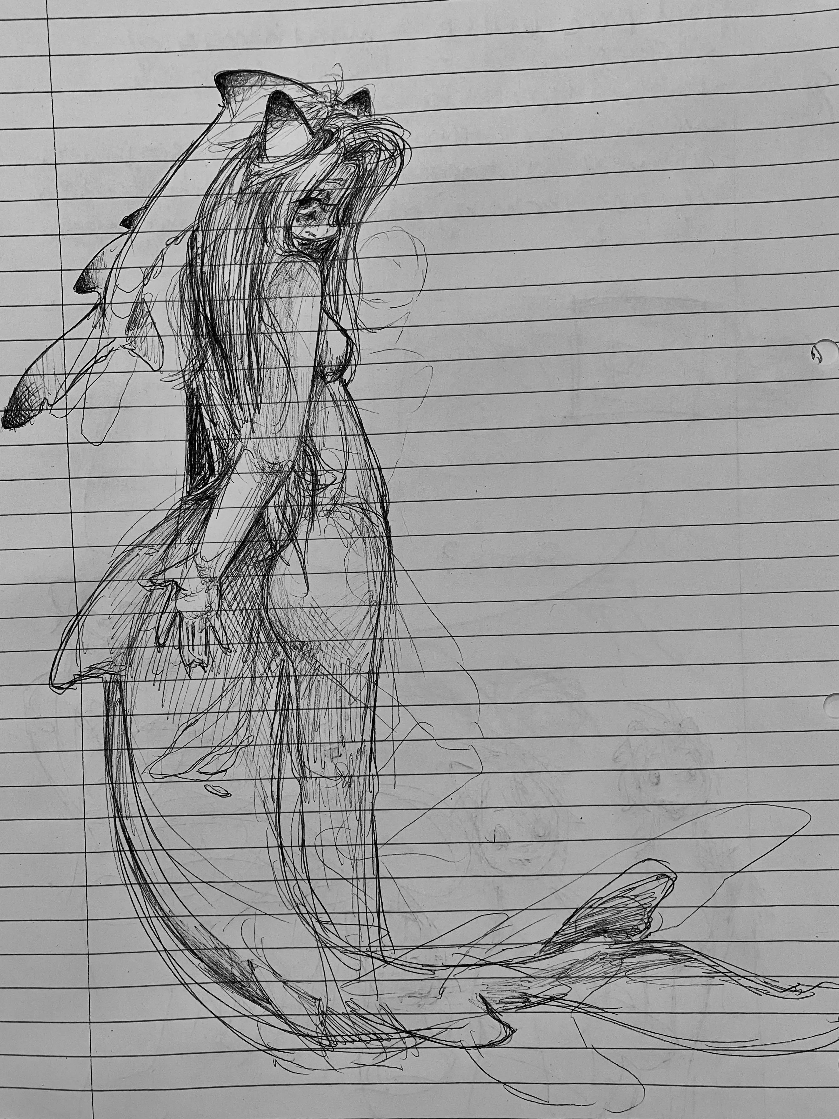 Doodle of my fursona I did in class posted by azmaris