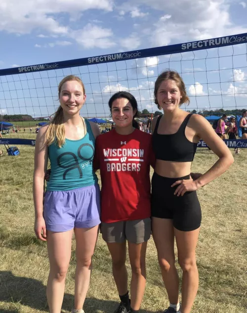 Line up these college volleyball girls by [deleted]