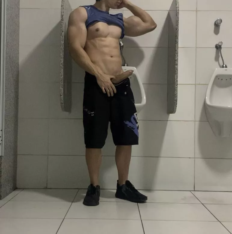 What if you caught me like this in the gym bathroom? 🔥 posted by BJ__Alexxx
