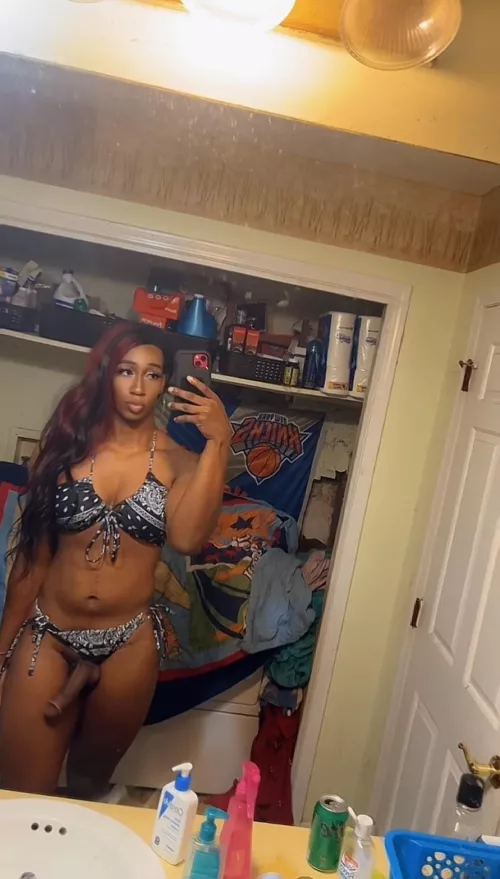 You like my dick hanging out of my bikini?? by Part-Time-Femboy22