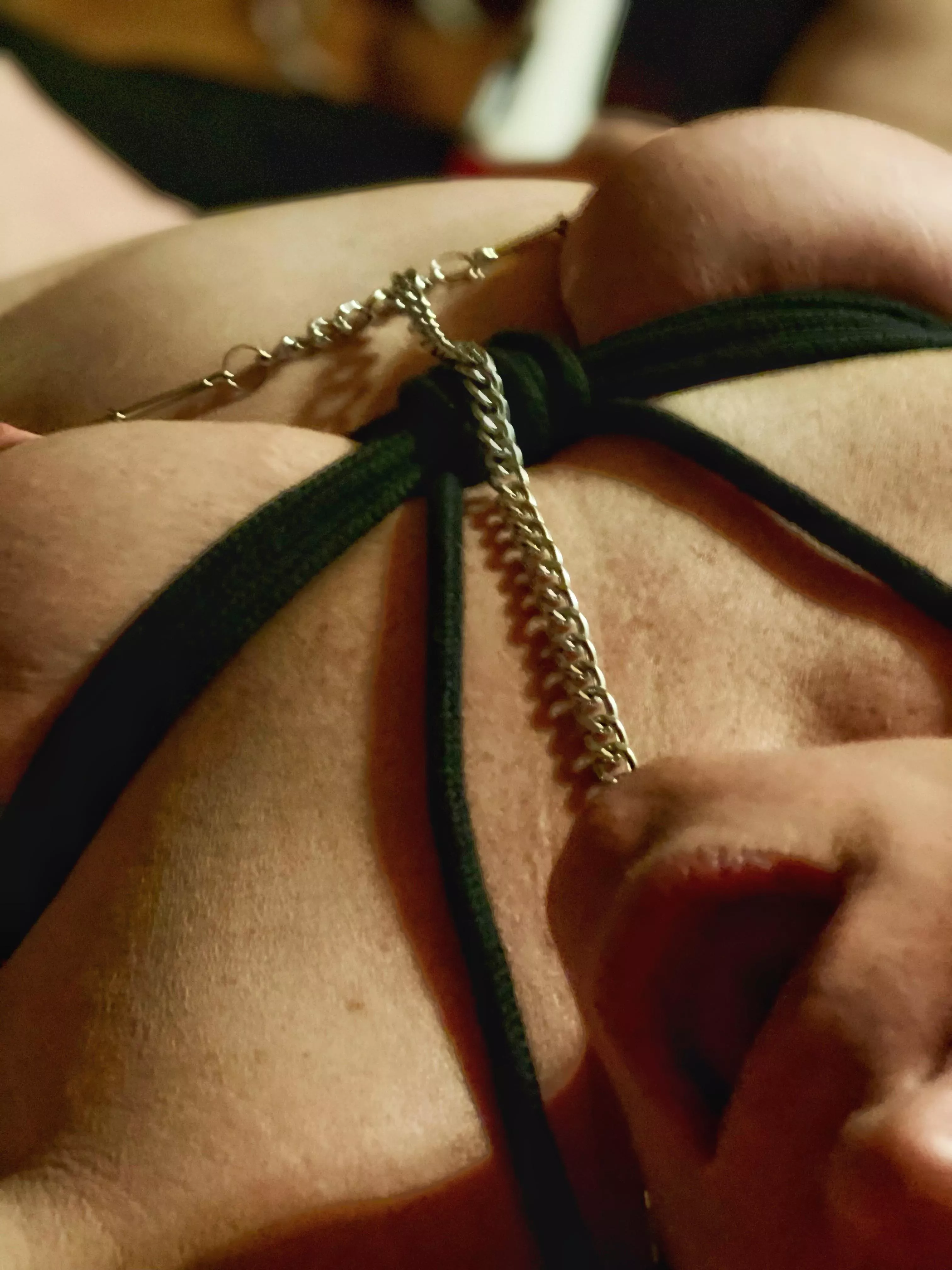 Breasts tied and forced to masturbate. posted by TheVikingandHisLady