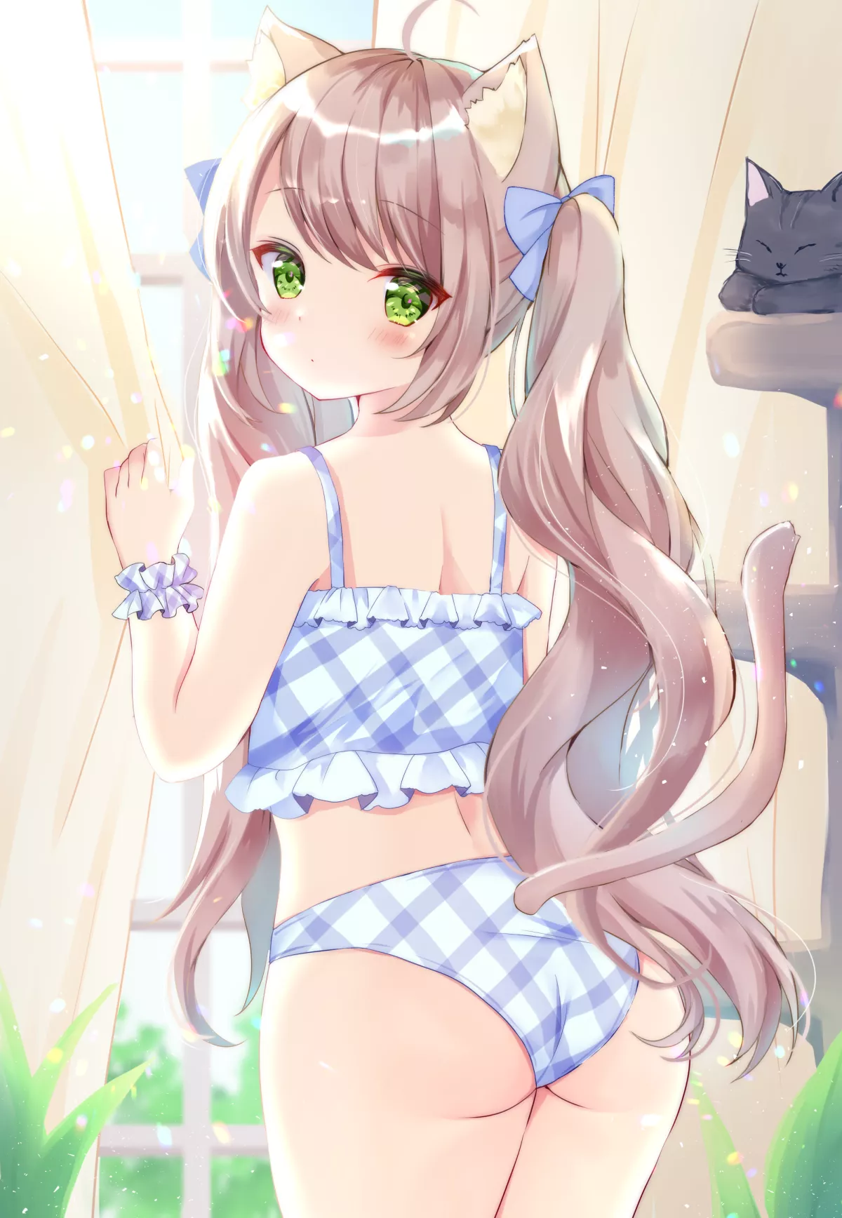 Catgirl in plaid underwear [Hamico] posted by Arcaeca2